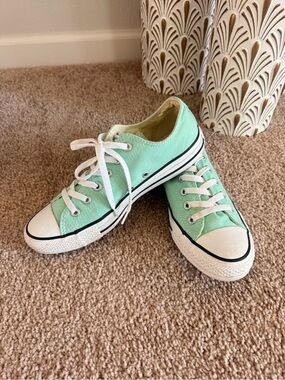 Mint Green Converse Sneakers - Classic Low-Top